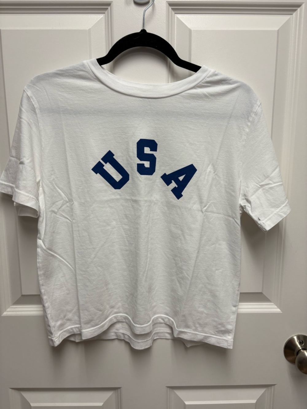Sunday Somewhere White Tee with Navy 'USA' Graphic